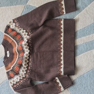 Kiel James Patrick Cozy Cabin Sweater with Brown and Orange Accents